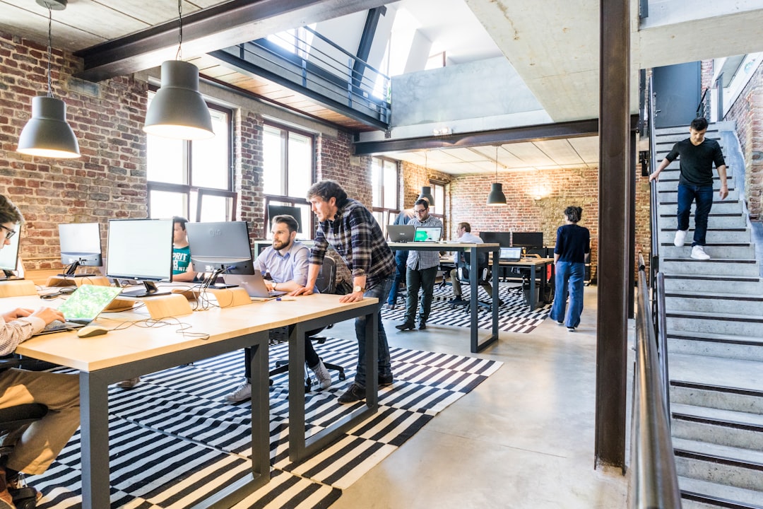 Creative digital marketing team working together in a modern office